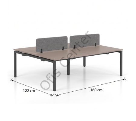 Haks Mini Dörtlü Çalışma Masası | Modern 4 Kişilik Workstation Çözümü